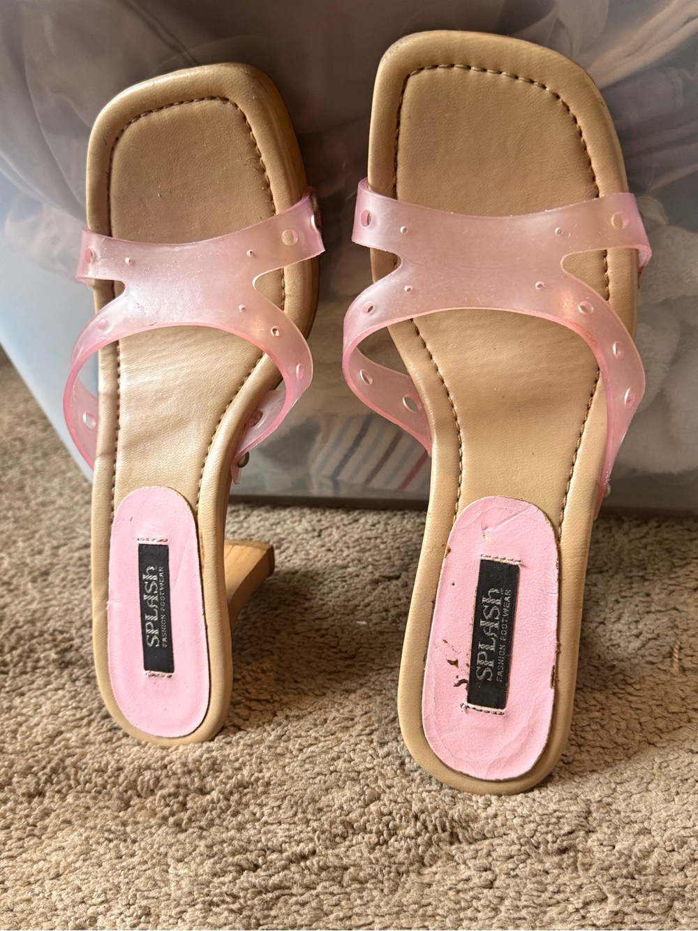 Pink Jelly Slide Heels for Women/rare vintage find!